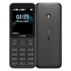 Nokia 125 (TA-1253), Dual Sim, Black hind ja info | Telefonid | kaup24.ee