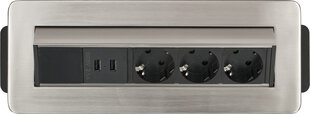 Удлинитель настольный встроенный «Brennenstuhl»,3 розетки Indesk Power, 2 USB, 2 м, H05VV-F 3G1.5 цена и информация | Удлинители | kaup24.ee