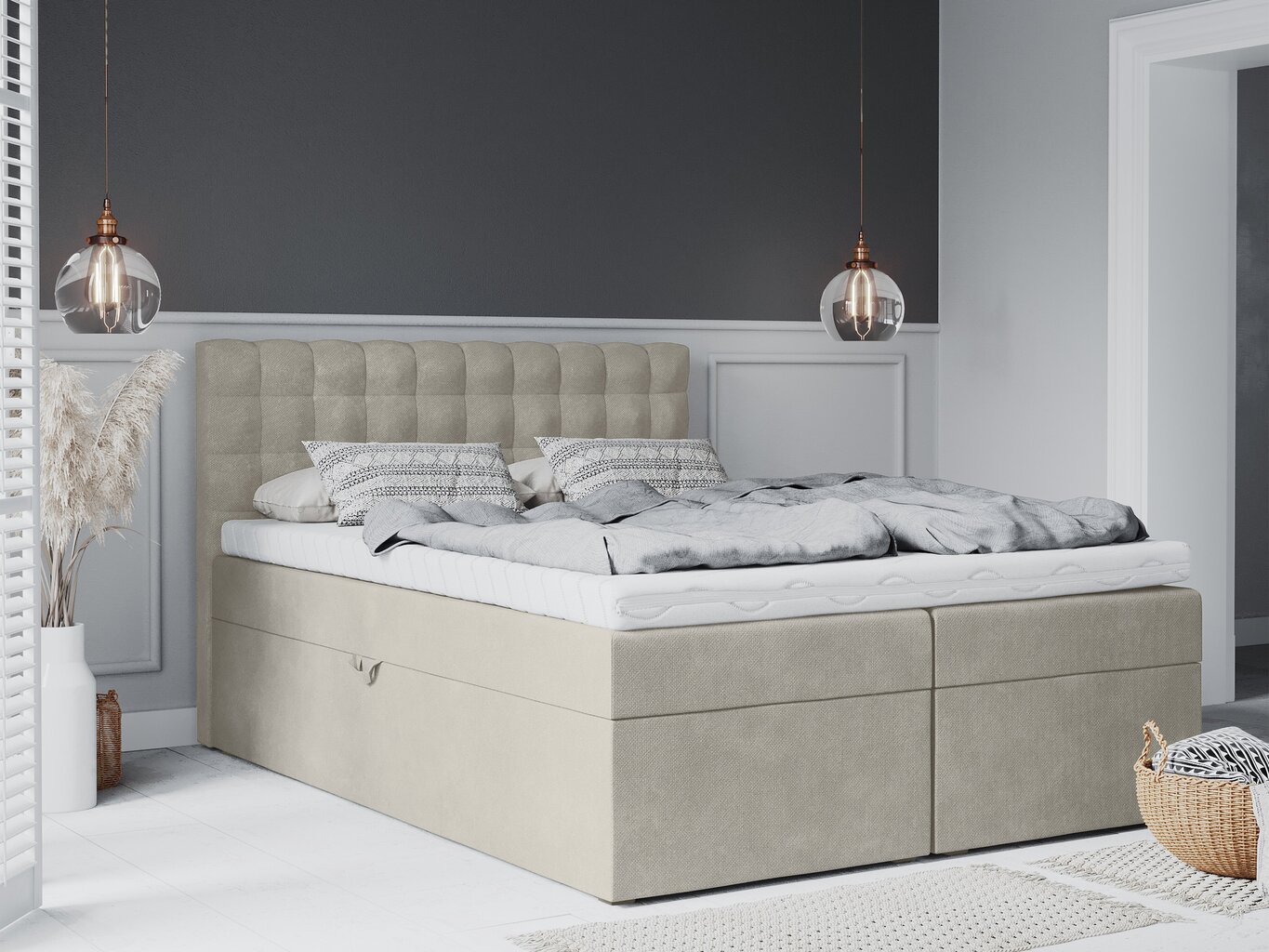 Voodi Mazzini Beds Jade 160x200 cm, beeži värvi цена и информация | Voodid | kaup24.ee