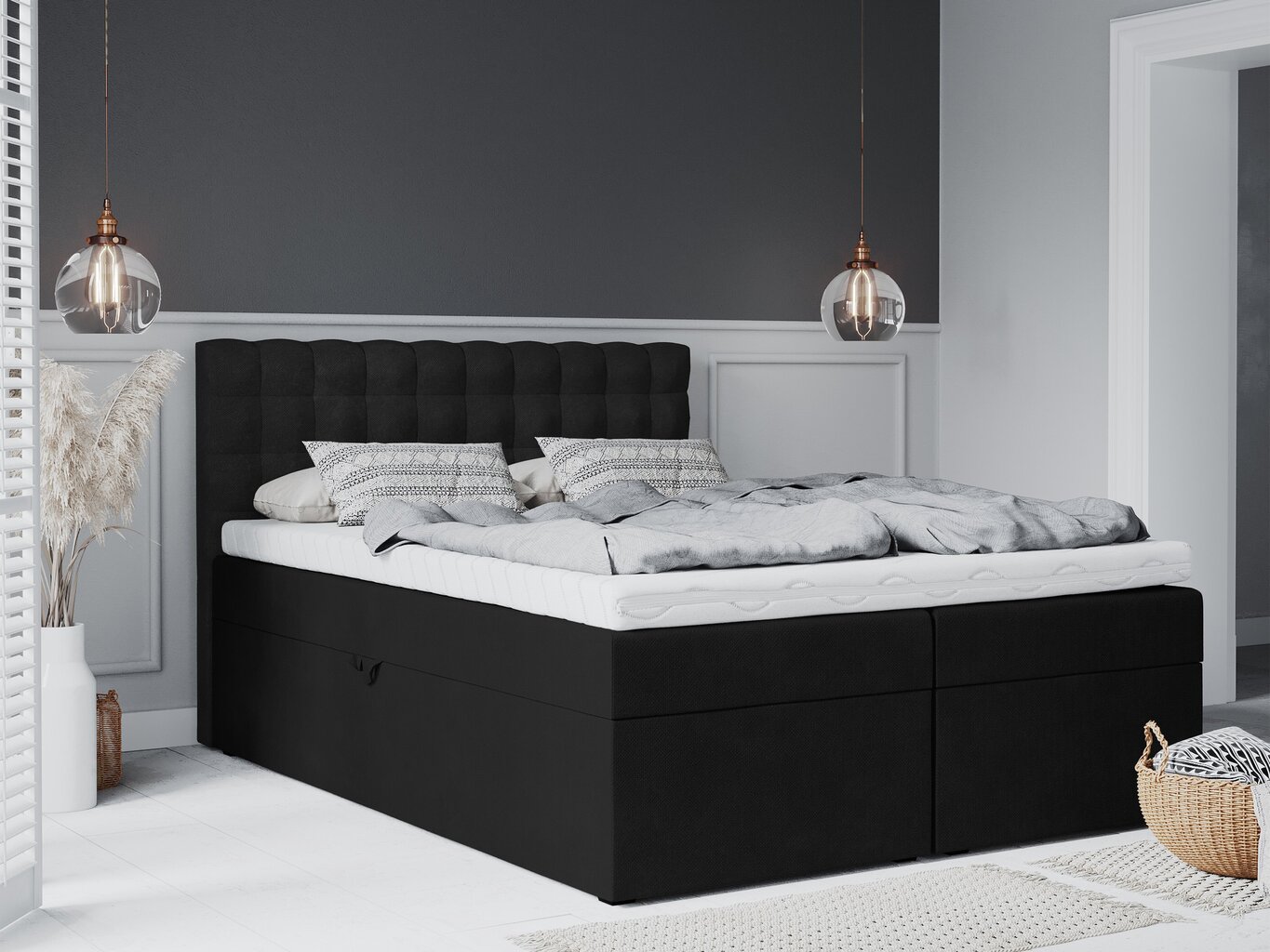 Voodi Mazzini Beds Jade 180x200 cm, must hind ja info | Voodid | kaup24.ee
