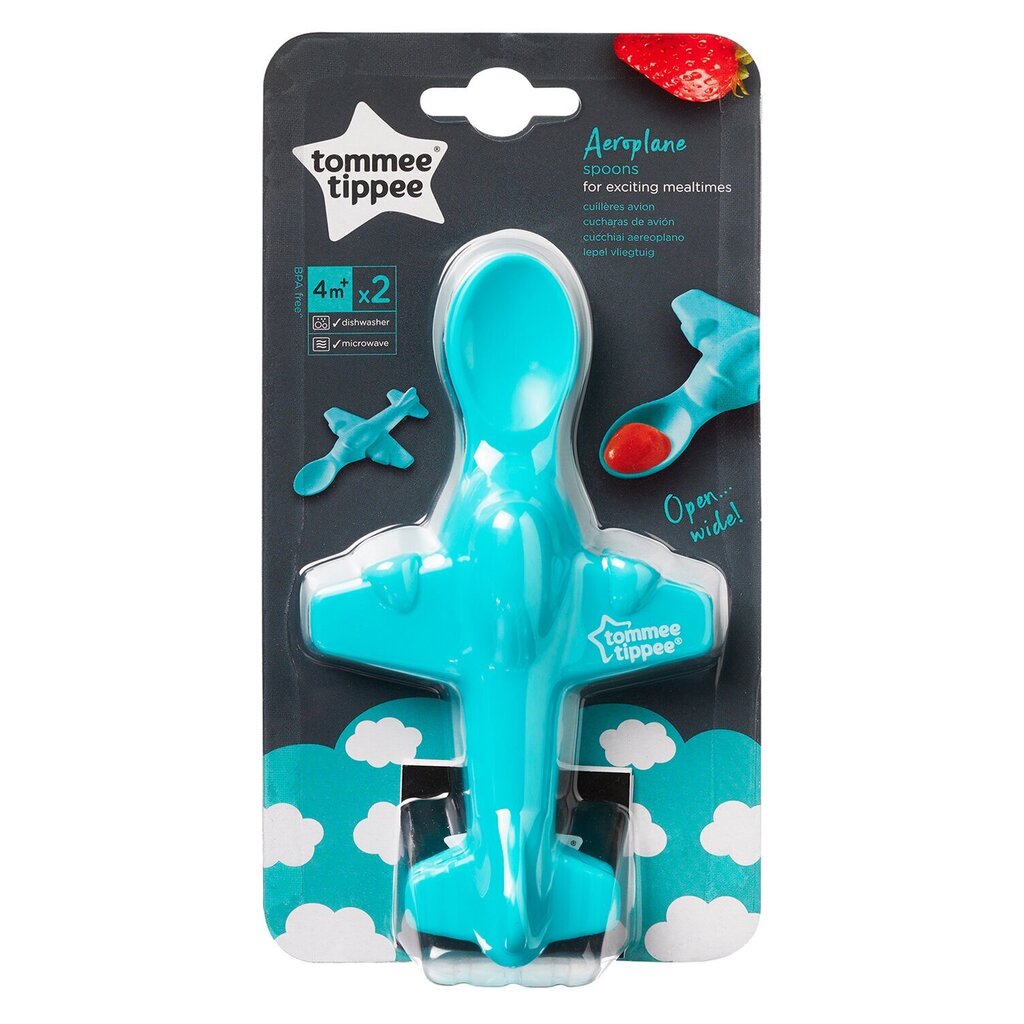 Lusikad Tommee Tippee Aeroplanes, 2 tk, 44678051 цена и информация | Laste sööginõud | kaup24.ee