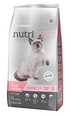 Полноценный корм для стерилизованных кошек со свежей курицей Nutrilove  7+1,4 кг цена и информация | Сухой корм для кошек | kaup24.ee