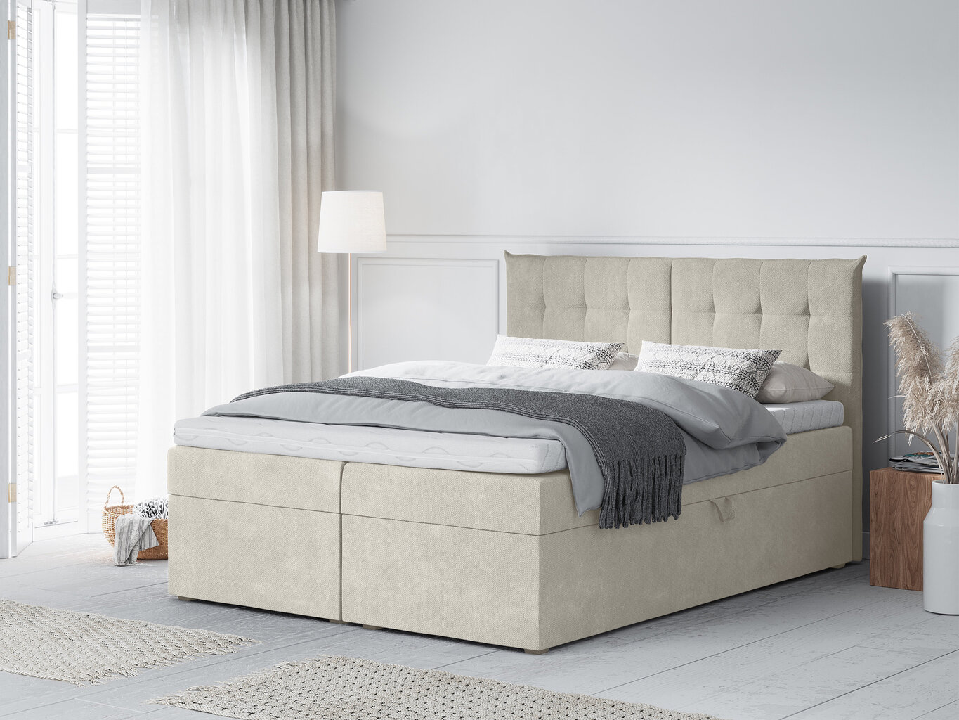 Voodi Mazzini Beds Echaveria 180x200 cm, beeži värvi hind ja info | Voodid | kaup24.ee