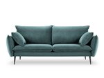 Трехместный бархатный диван Milo Casa Elio, зеленый/черный цвет