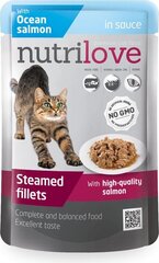 Консервированный корм для кошек с лососем Nutrilove, 85 г цена и информация | Кошачьи консервы | kaup24.ee