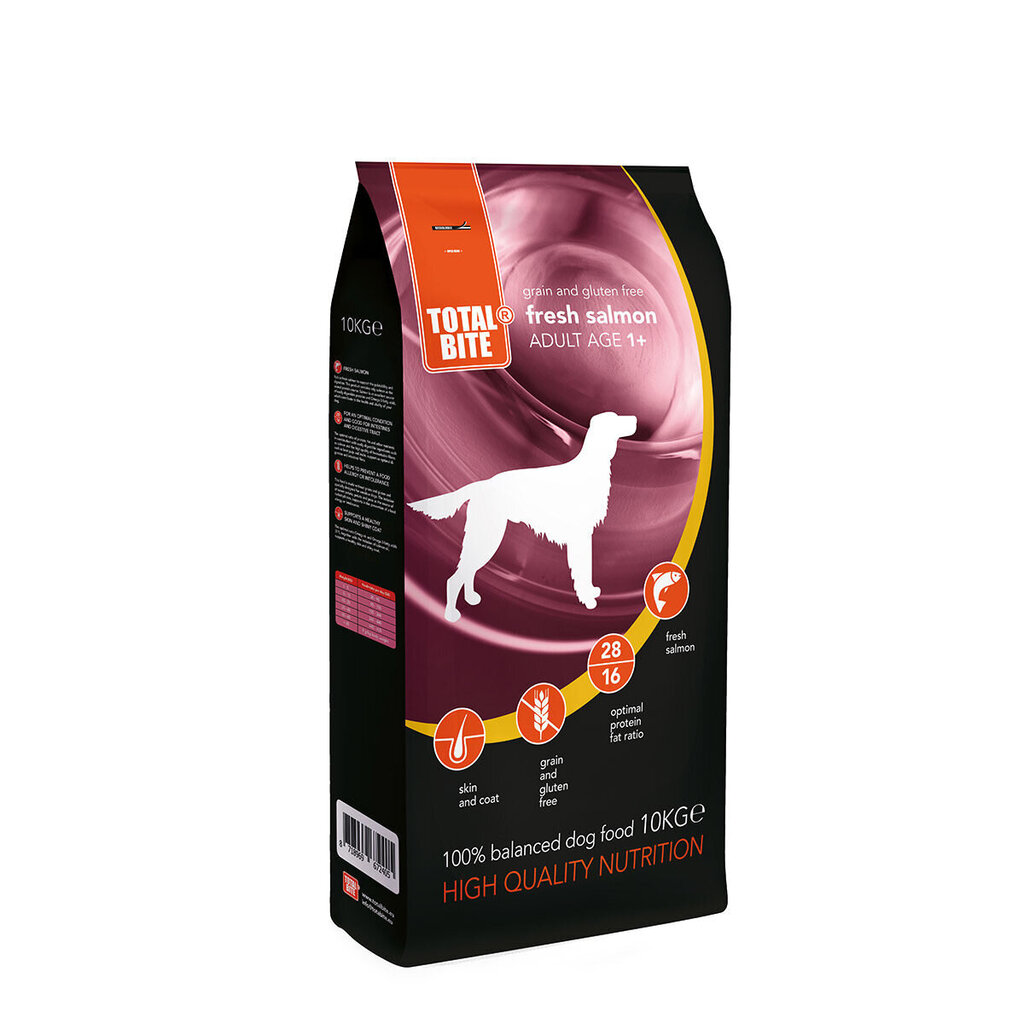 Total Bite teraviljavaba värske lõhega koeratoit10 kg hind ja info | Kuivtoit koertele | kaup24.ee