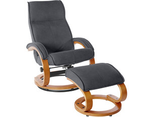 Кресло с подставкой для ног Notio Living Lilo, темно-серое цена и информация | Кресла в гостиную | kaup24.ee