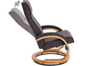Кресло с подставкой для ног Notio Living Lilo, коричневое цена и информация | Кресла в гостиную | kaup24.ee