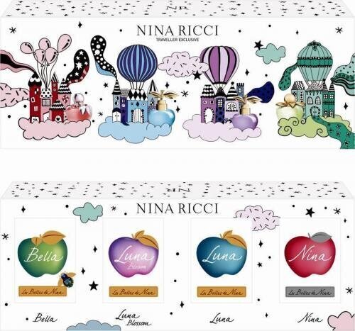 Komplekt Nina Ricci Traveler Exclusive naistele: Bella EDT, 4 ml + Luna EDT, 4 ml + Luna Blossom EDT, 4 ml + Nina EDT, 4 ml цена и информация | Naiste parfüümid | kaup24.ee