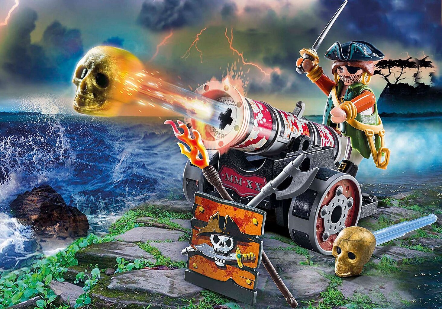 70415 PLAYMOBIL® Pirates Piraat kahuriga kaina ir informacija | Klotsid ja konstruktorid | kaup24.ee