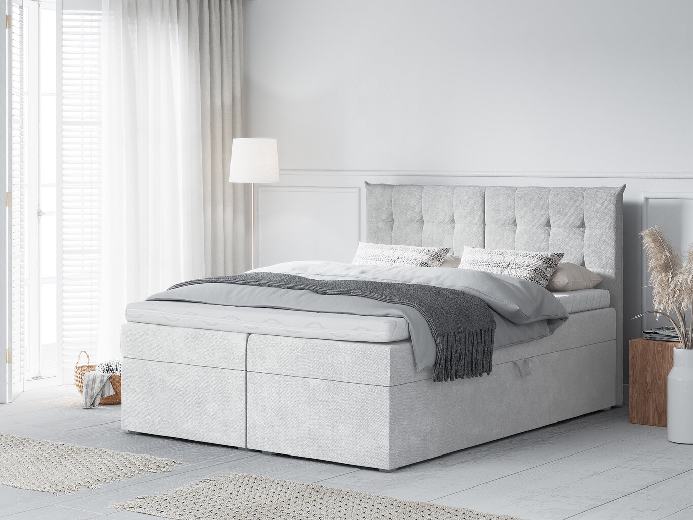 Voodi Mazzini Beds Echaveria 180x200 cm, helehall hind ja info | Voodid | kaup24.ee