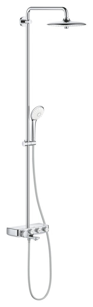 GROHE Euphoria SmartControl 260 Mono dušisüsteem tilaga vanni täitmiseks, 3 vooluga 260 mm vihmapea, 3 vooluga 110 mm dušš, vett säästev, kroom, 26510000 hind ja info | Komplektid ja dušipaneelid | kaup24.ee