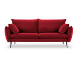 Четырехместный бархатный диван Milo Casa Elio, красный/черный