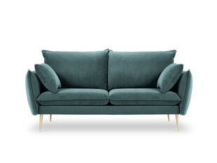 Двухместный бархатный диван Milo Casa Elio, зеленый/золотистый цена и информация | Диваны | kaup24.ee
