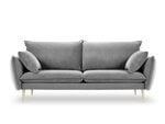 Трехместный бархатный диван Milo Casa Elio, серый/золотистый