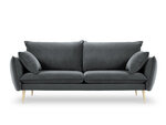 Трехместный бархатный диван Milo Casa Elio, серый/золотистый цвет