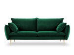 Трехместный бархатный диван Milo Casa Elio, темно-зеленый/золотой