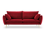 Трехместный бархатный диван Milo Casa Elio, красный/золотистый цвет