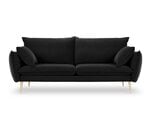 Четырехместный бархатный диван Milo Casa Elio, черный/золотистый
