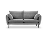 Двухместный бархатный диван Milo Casa Elio, серый/черный