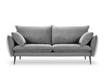 Трехместный бархатный диван Milo Casa Elio, серый/черный