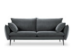 Трехместный бархатный диван Milo Casa Elio, серый/черный