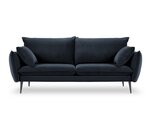 Трехместный бархатный диван Milo Casa Elio, темно-синий/черный