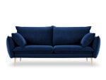 Трехместный бархатный диван Milo Casa Elio, синий/золотистый