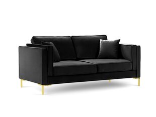 Двухместный бархатный диван Milo Casa Giuseppe, черный цена и информация | Диваны | kaup24.ee