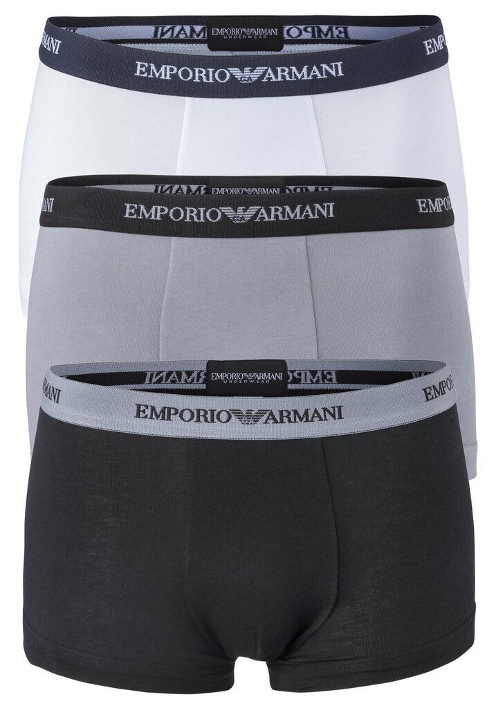 Meeste aluspüksid Emporio Armani, valge/hall/must, 3 tk. цена и информация | Meeste aluspesu | kaup24.ee