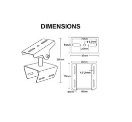 Väline metallklamber CCTV kaamera varre kinnitusele, CCTV ristõla kinnitus, valge, 2 x 20 cm terasrõngaga цена и информация | Камеры видеонаблюдения | kaup24.ee