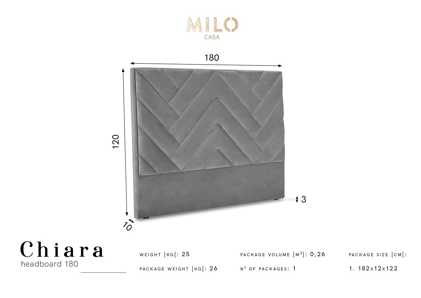 Voodipeats Milo Casa Chiara 180 cm, roheline hind ja info | Voodid | kaup24.ee