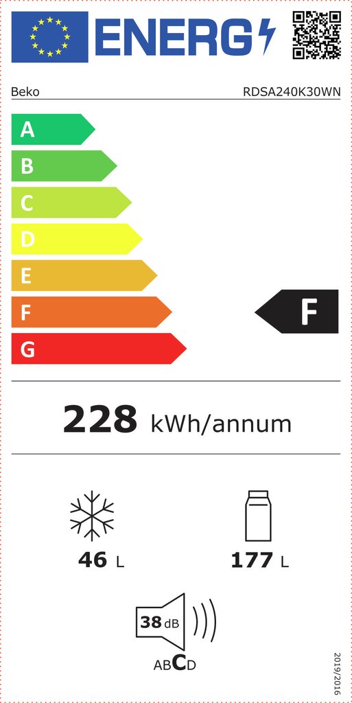 Beko RDSA240K30WN цена и информация | Külmkapid | kaup24.ee