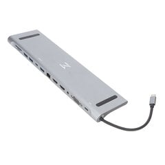 12-ühes USB C dokkimisjaam 4K 30Hz HD PD 100W multifunktsionaalne mitme pordiga USB C jaoturi adapter hall hind ja info | Lauaarvutid | kaup24.ee