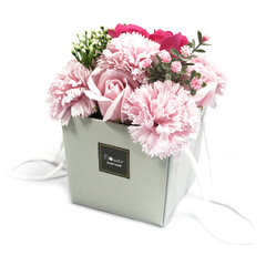 Букет из мыла в корзине «Розовые розы и гвоздики» цена и информация | Искусственные цветы | kaup24.ee