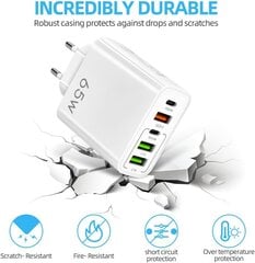 USB Multiport laadija, 65W, Valge hind ja info | Mobiiltelefonide laadijad | kaup24.ee