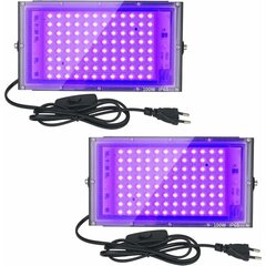 Pakis 2 100 W veekindlat IP65 LED UV-prožektorit, ultraviolettvalgustust akvaariumi, õhtu, luminofoorvärvi, luminofoorplakatite, baaride, pidude jaoks. цена и информация | Настенные светильники | kaup24.ee