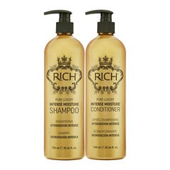Intensiivselt niisutav šampoon RICH Intense Moisture Shampoo 750 ml + Intensiivselt niisutav palsam, RICH Intense Moisture Conditioner 750 ml цена и информация | Шампуни | kaup24.ee
