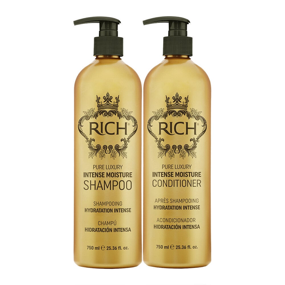 Intensiivselt niisutav šampoon RICH Intense Moisture Shampoo 750 ml + Intensiivselt niisutav palsam, RICH Intense Moisture Conditioner 750 ml цена и информация | Šampoonid | kaup24.ee