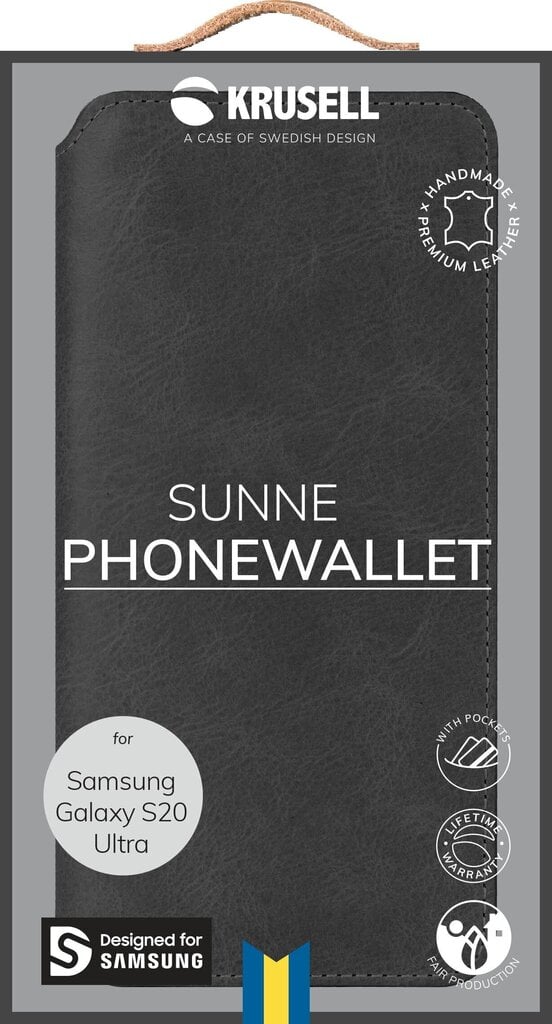Krusell Sunne PhoneWallet, Samsung Galaxy S20 Ultra, must hind ja info | Telefoni kaaned, ümbrised | kaup24.ee