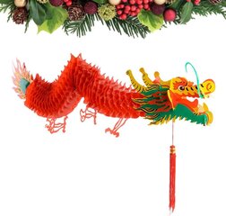 3D Hiina uusaasta Dragon Garland Paber Draakoni kaunistus Uusaasta pidu Rippuv kaunistus 1,5m hind ja info | Ukselingid | kaup24.ee