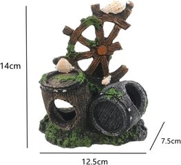 Декоративная пещера-аквариум - Не выцветает - Прочный и долговечный ландшафтный дизайн для домашнего офиса - Винная бочка в виде ветряного колеса. цена и информация | Дверные ручки | kaup24.ee