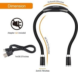 Перезаряжаемый светильник для чтения, оставляющий руки свободными, с 3 регулируемыми уровнями яркости - USB-кабель в комплекте [класс энергопотребления A+++] цена и информация | Уличное освещение | kaup24.ee