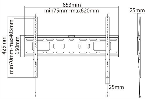 Deltaco ARM-1151, Vesa 200x200-600x400, 37"-70" hind ja info | Teleri seinakinnitused ja hoidjad | kaup24.ee