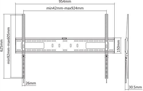 Deltaco ARM-1152, Vesa 200x200-900x600, 60"-100" hind ja info | Teleri seinakinnitused ja hoidjad | kaup24.ee