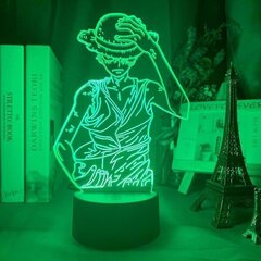 Laste magamistuba Anime One Piece Luffy Nightlight Bordslampa 3d Led hind ja info | Laualambid | kaup24.ee