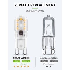 2W G9 varmvit, LED-lamp, 25W ekvivalentne halogeenlamp 1,89*0,63" цена и информация | Настольные лампы | kaup24.ee