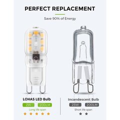 10-pakk 3W G9 3000K, LED-lamp, mis vastab 25W halogeenlambile, soe valge цена и информация | Настольные лампы | kaup24.ee