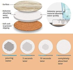 Hoidjaga joogialused, imavad alusalused, 6 tk, marmorist stiilis keraamiline joogialus, mis kaitseb lauaplaate, sobib erinevatele alustele цена и информация | Аксессуары для ванной комнаты | kaup24.ee
