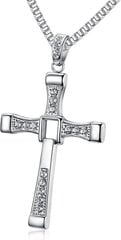 925 Sterling Silver Real Rhinestone Fast and Furious 7 Cross Charm meestele Naistele Poistele Tüdrukutele Unisex, Rhinestone Sterling Silver hind ja info | Vannitoa sisustuselemendid ja aksessuaarid | kaup24.ee